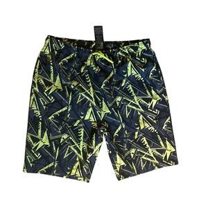 Spyder Swim Trunks Boys Size XL Black/Green Geometric Print Lined